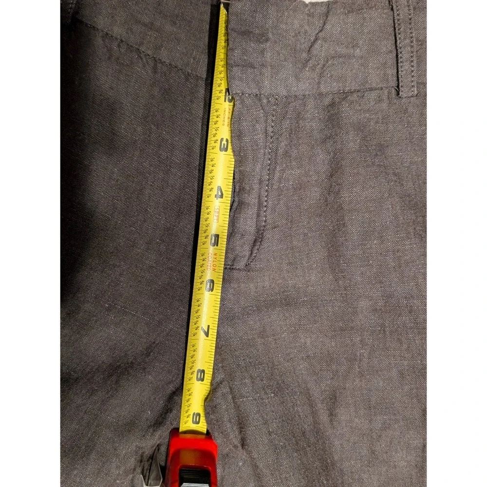 Banana Republic Womens Linen Cotton Wide Leg Trousers Grey Size 6 Dress Pants